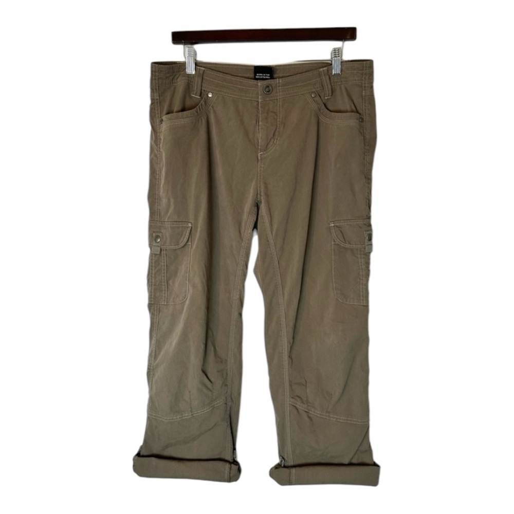 KUHL Women's Splash Cargo Roll Up Hiking Pants green Vintage Patina Dye-14 short - Picture 2 of 4